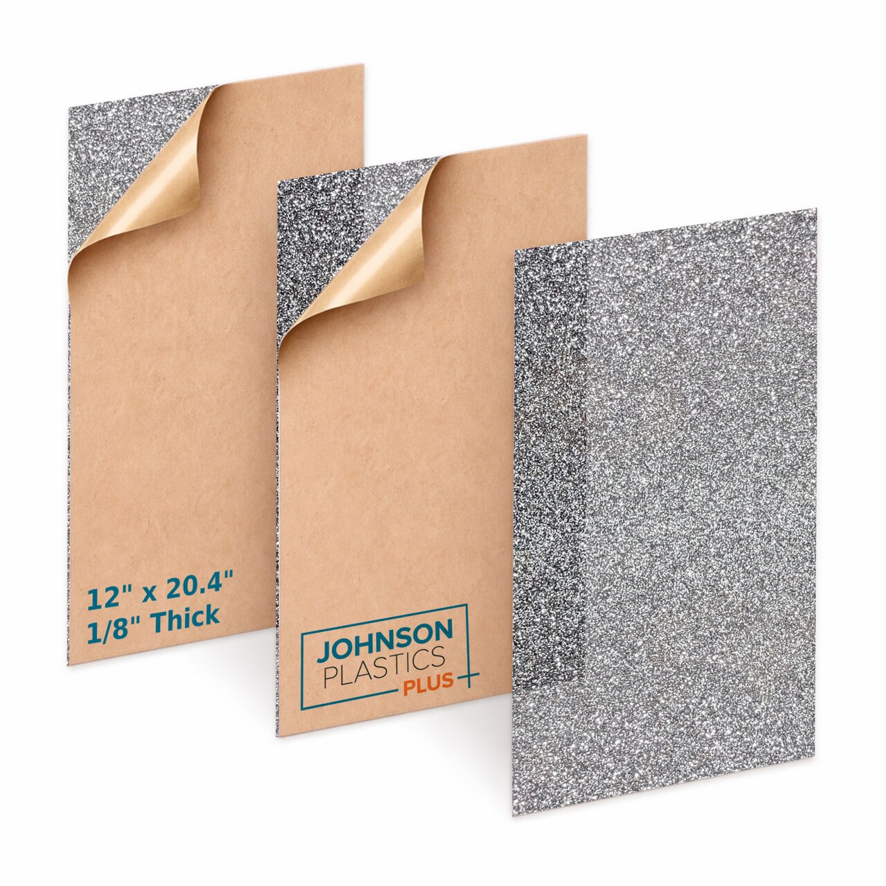 Glitter Cast Acrylic Sheet for Laser Engraving, Rotary Engraving & UV-LED Printing, 12" x 20.4", 1/8" Thick, Sparkle Acrylic Blanks Raw Material